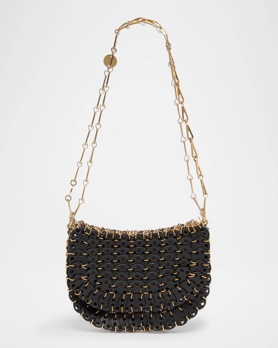 Sac a Main Disc-Link Leather Shoulder Bag